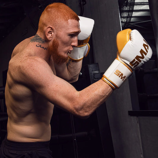 Premium White & Gold Boxing Glove 16oz